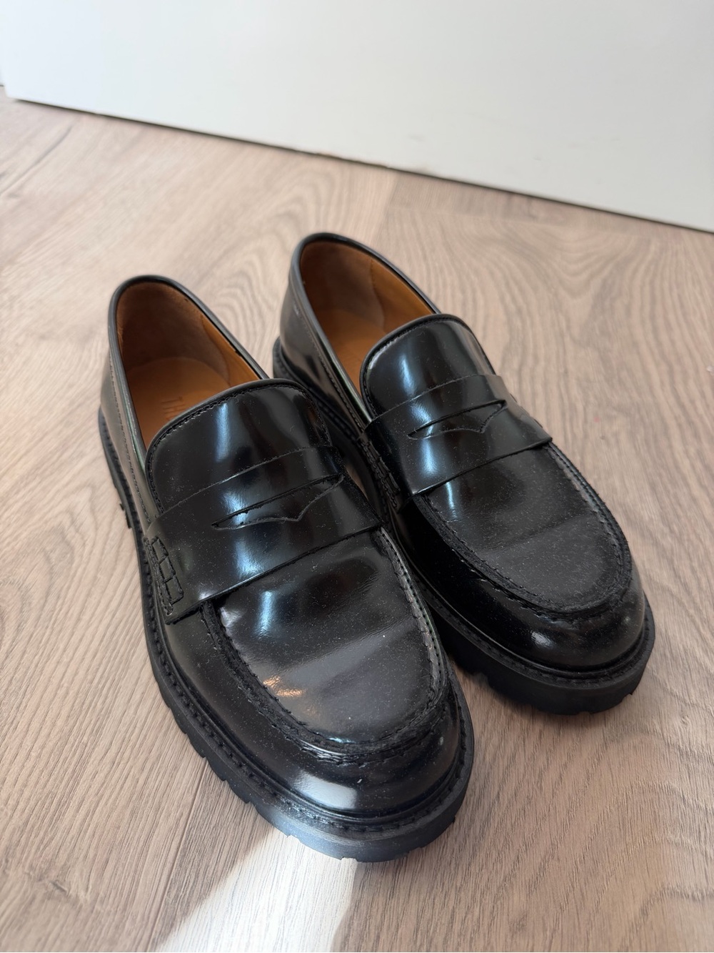 Thursday Boot Company Women's Black Leather Penny Loafers